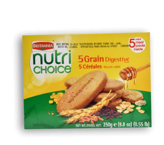 BRITANNIA NUTRI CHOICE 5 Grain Digestive Biscuits 8.8 OZ